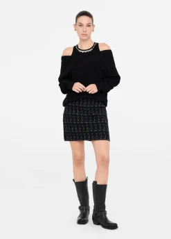 Maglione con ricami gioiello