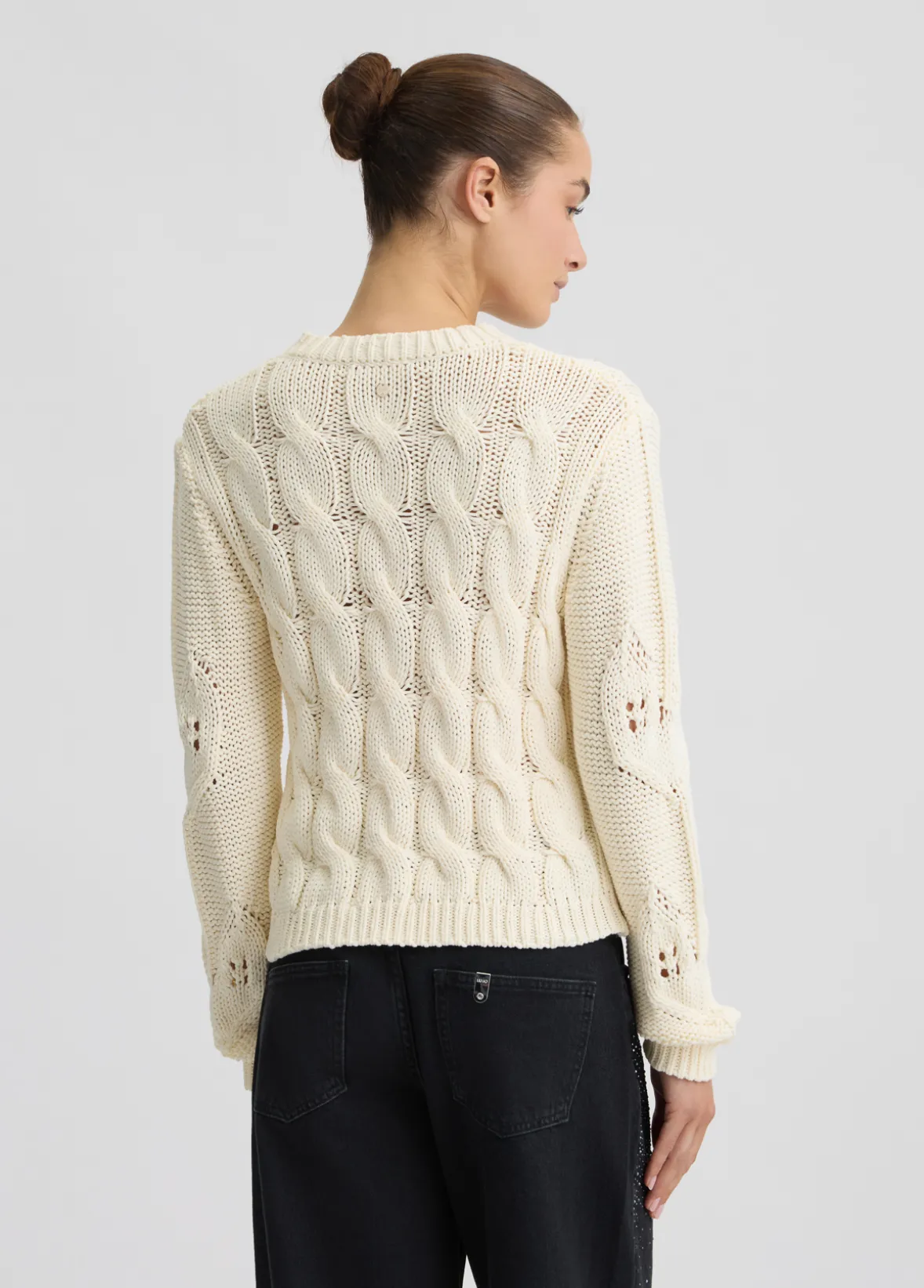 Maglione in cotone a trecce