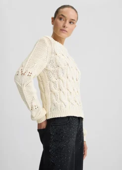 Maglione in cotone a trecce