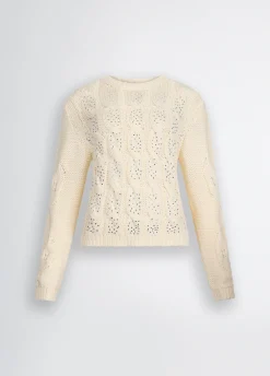 Maglione in cotone a trecce