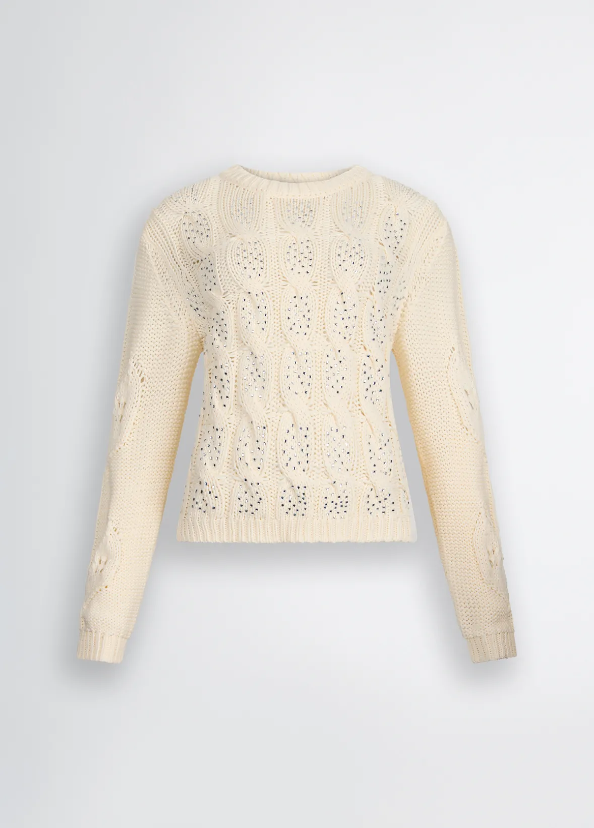 Maglione in cotone a trecce