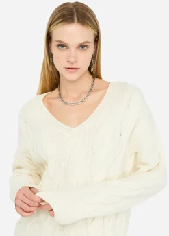 Maglione in lana a trecce