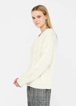 Maglione in lana a trecce