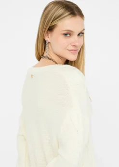 Maglione in lana a trecce