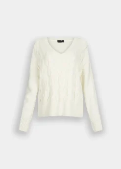 Maglione in lana a trecce