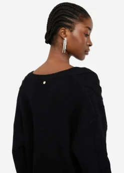 Maglione in lana a trecce