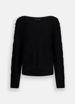 Maglione in lana a trecce