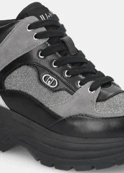 Mid sneakers in glitter mesh