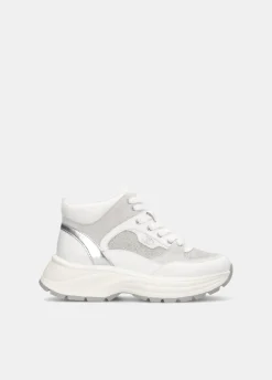 Mid sneakers in glitter mesh