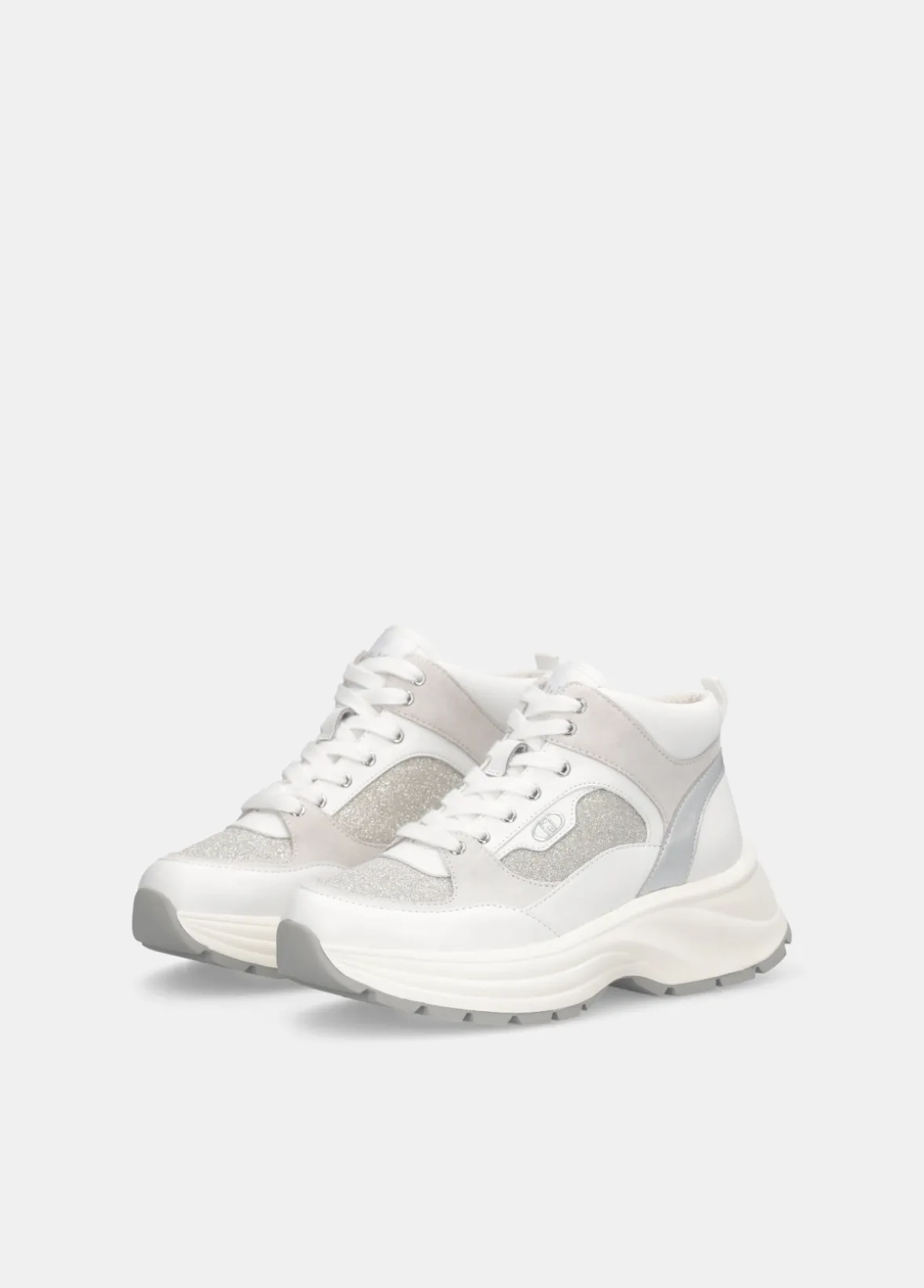 Mid sneakers in glitter mesh