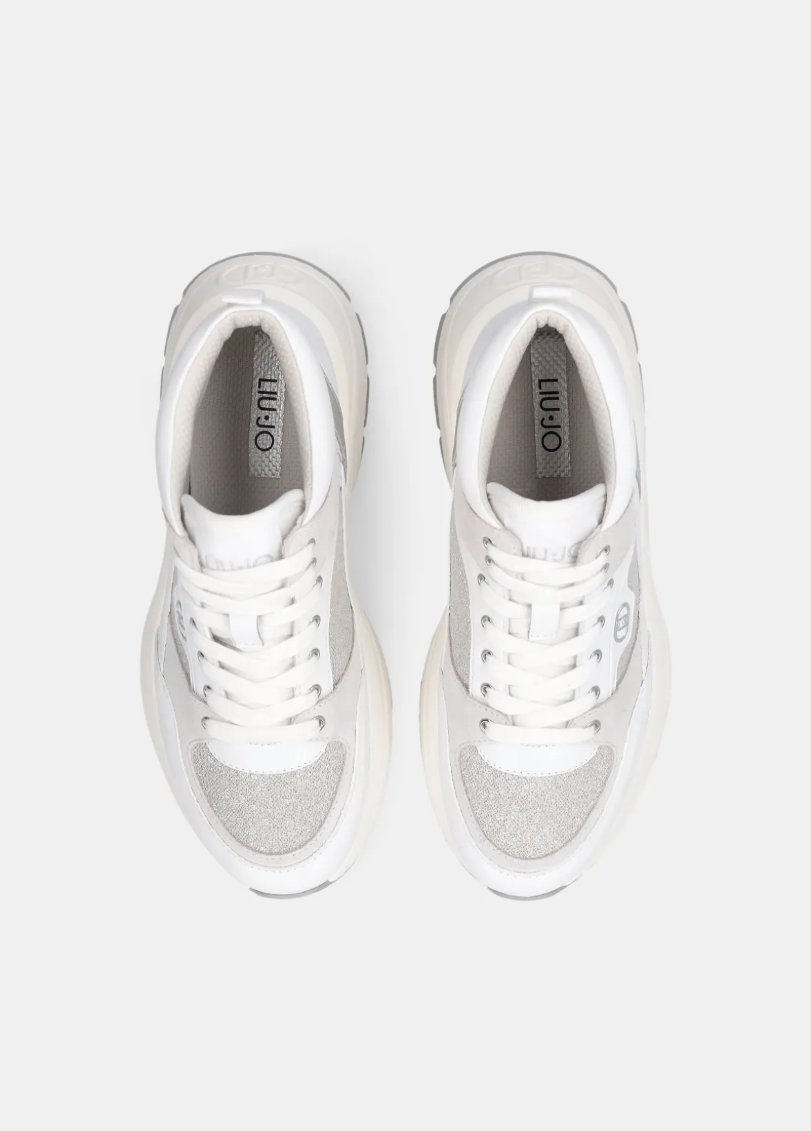 Mid sneakers in glitter mesh