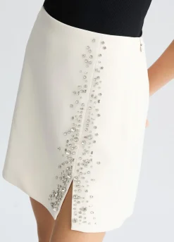 Mini gonna con ricami gioiello