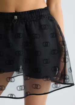 Minigonna in organza stampata