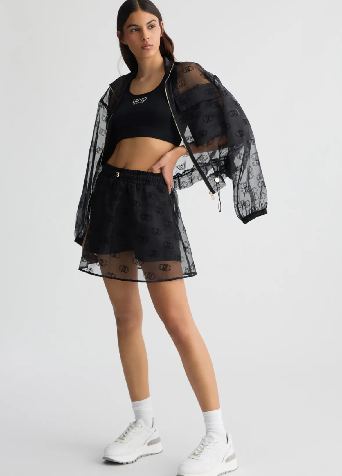 Minigonna in organza stampata