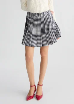 Minigonna plissé check