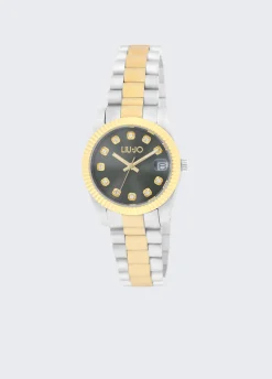 Orologio bicolor in acciaio con brill