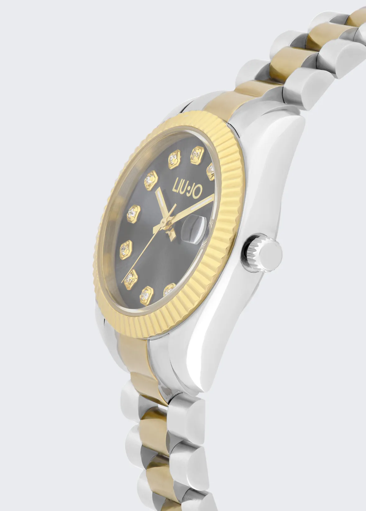 Orologio bicolor in acciaio con brill