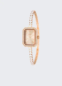 Orologio in acciaio e cristalli