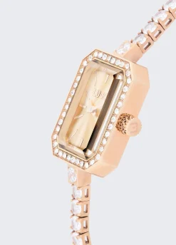 Orologio in acciaio e cristalli
