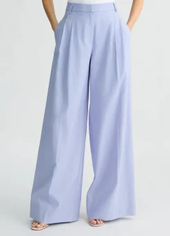 Pantaloni a palazzo in lino e cotone