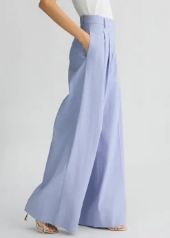 Pantaloni a palazzo in lino e cotone