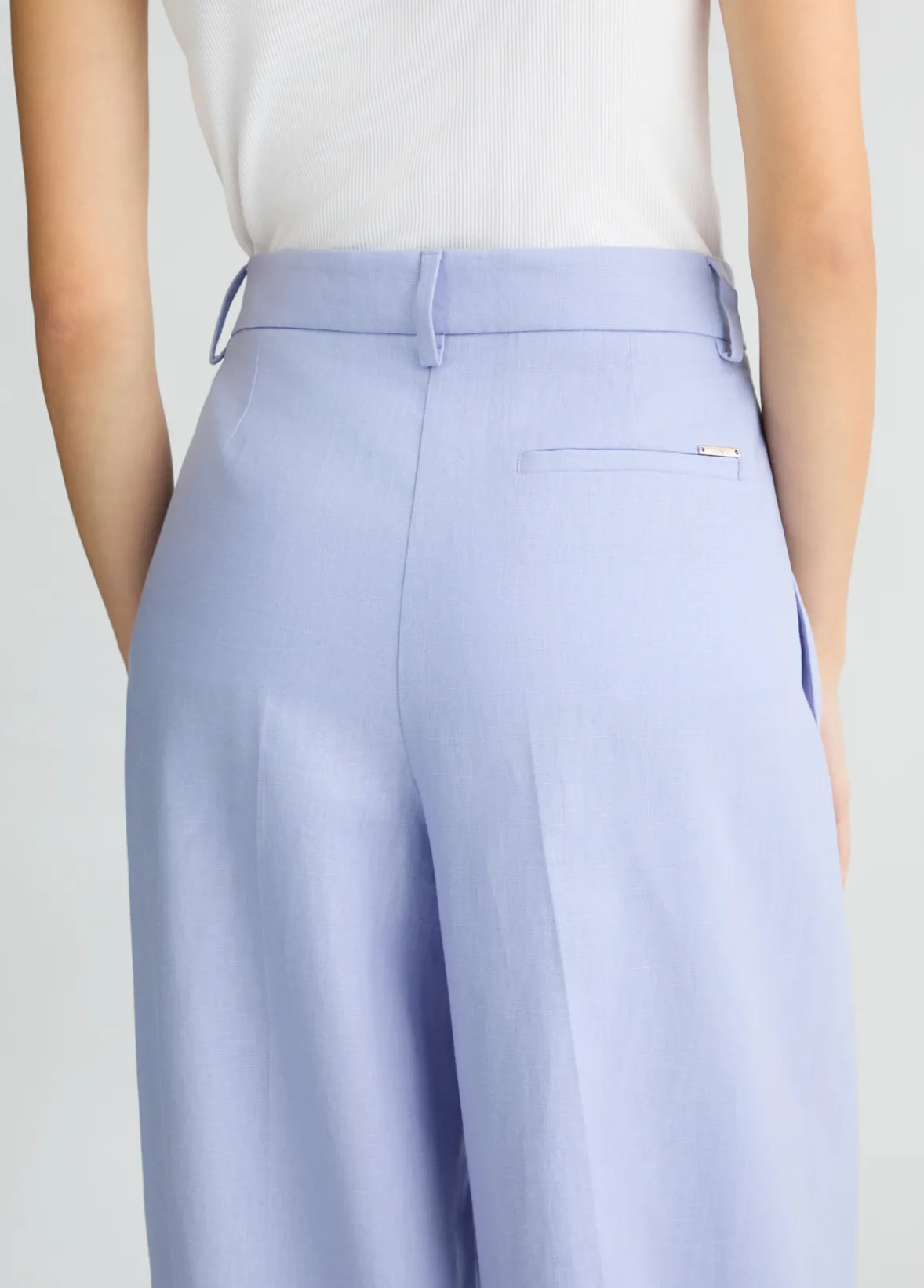 Pantaloni a palazzo in lino e cotone