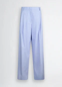 Pantaloni a palazzo in lino e cotone