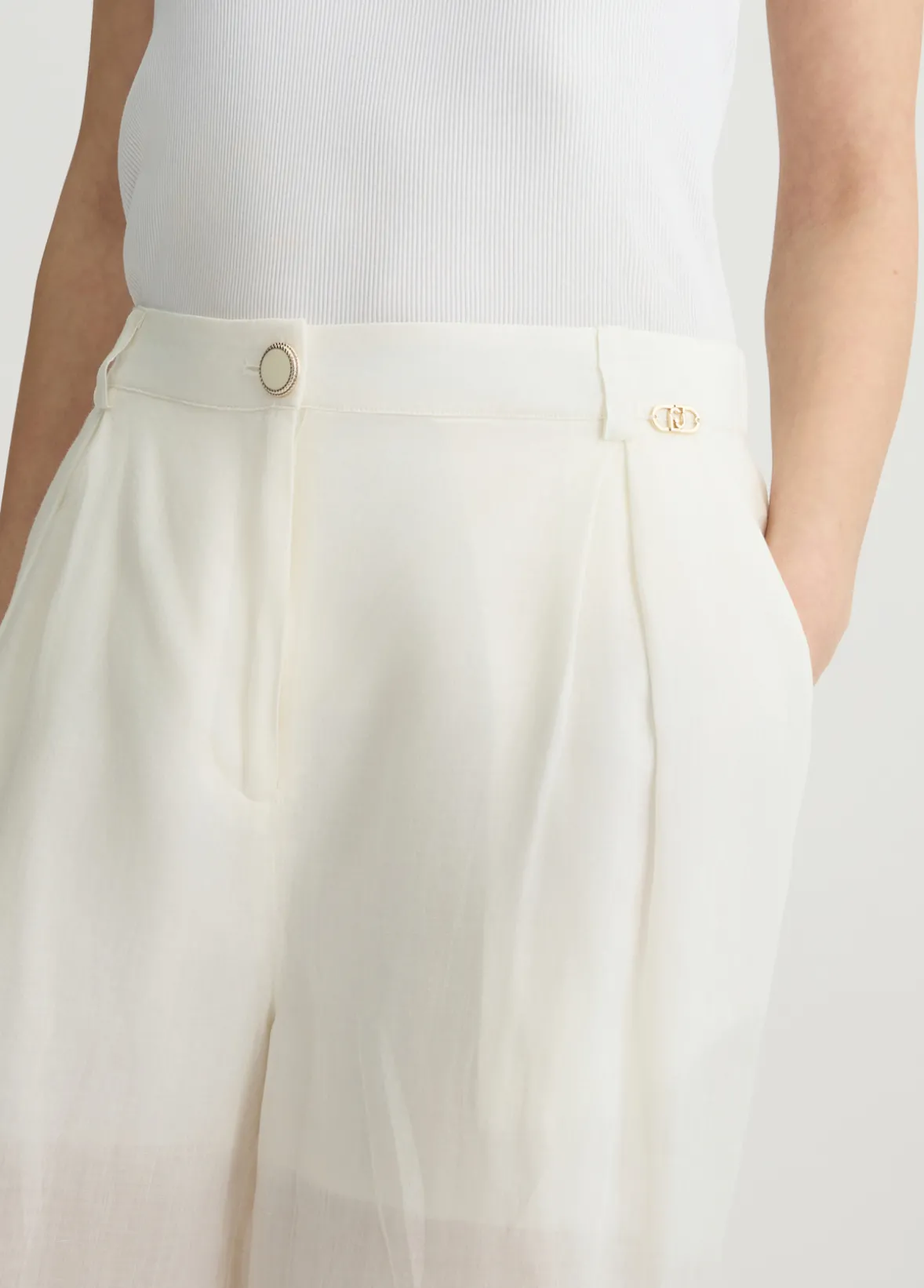 Pantaloni a palazzo in ramiè