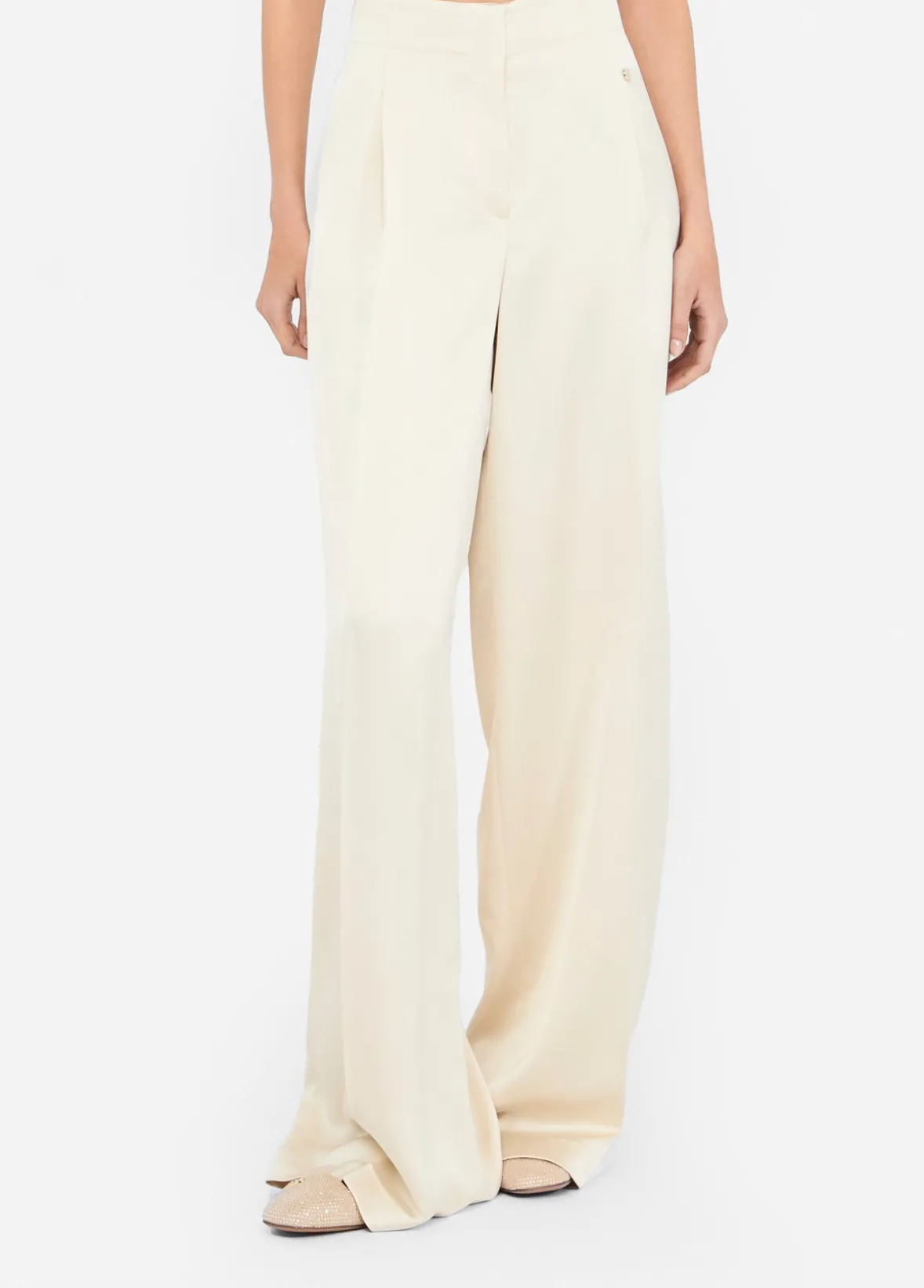 Pantaloni a palazzo in raso