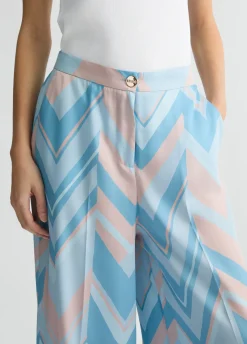 Pantaloni a palazzo in twill stampato