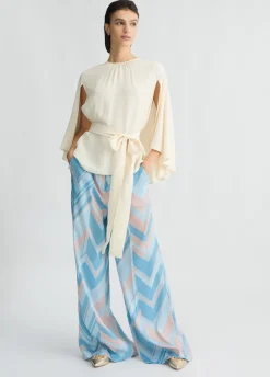 Pantaloni a palazzo in twill stampato
