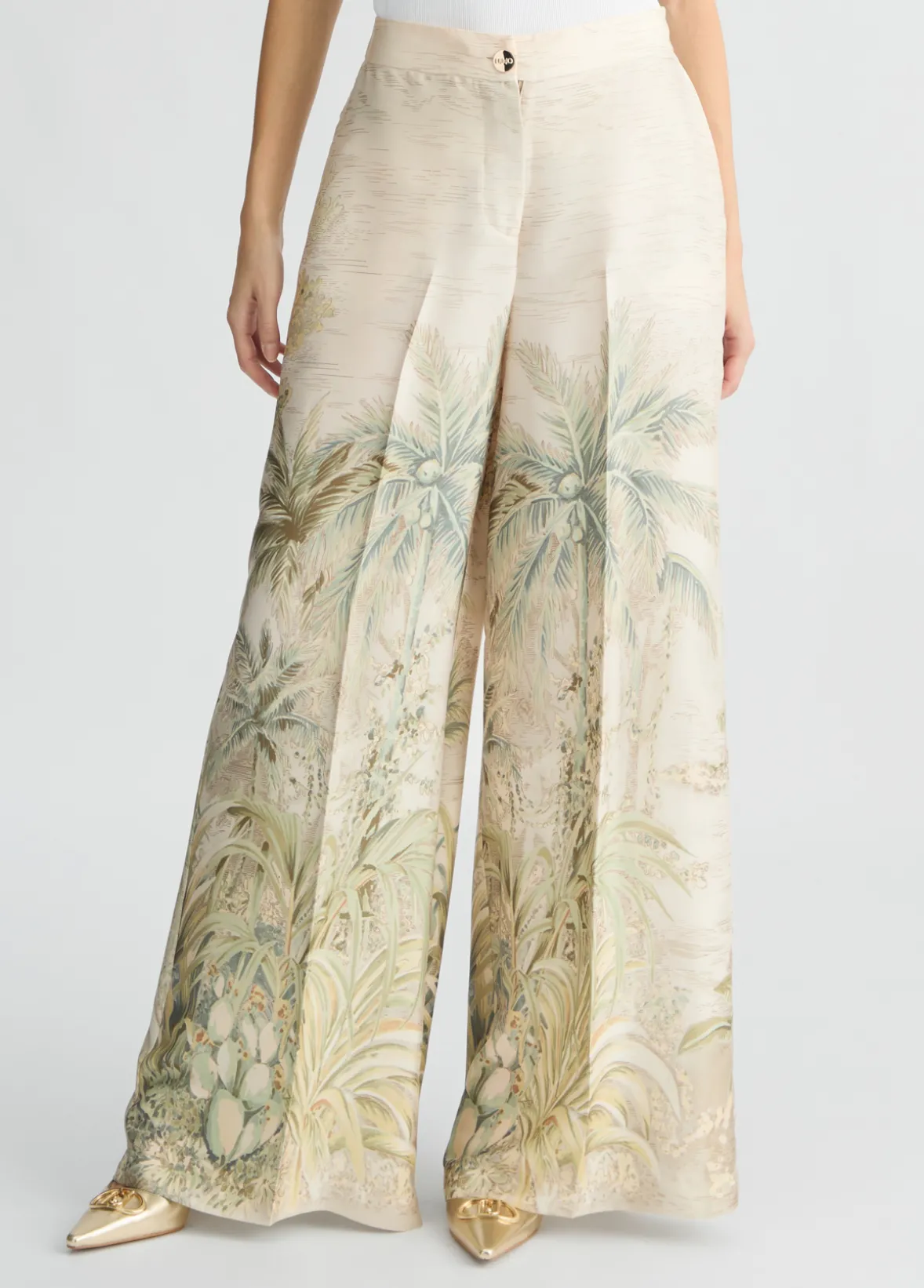 Pantaloni a palazzo in twill stampato