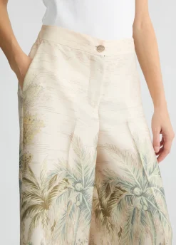 Pantaloni a palazzo in twill stampato