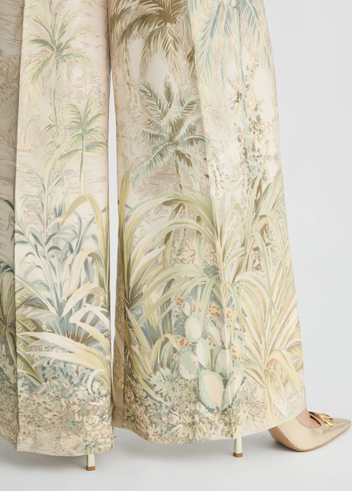Pantaloni a palazzo in twill stampato