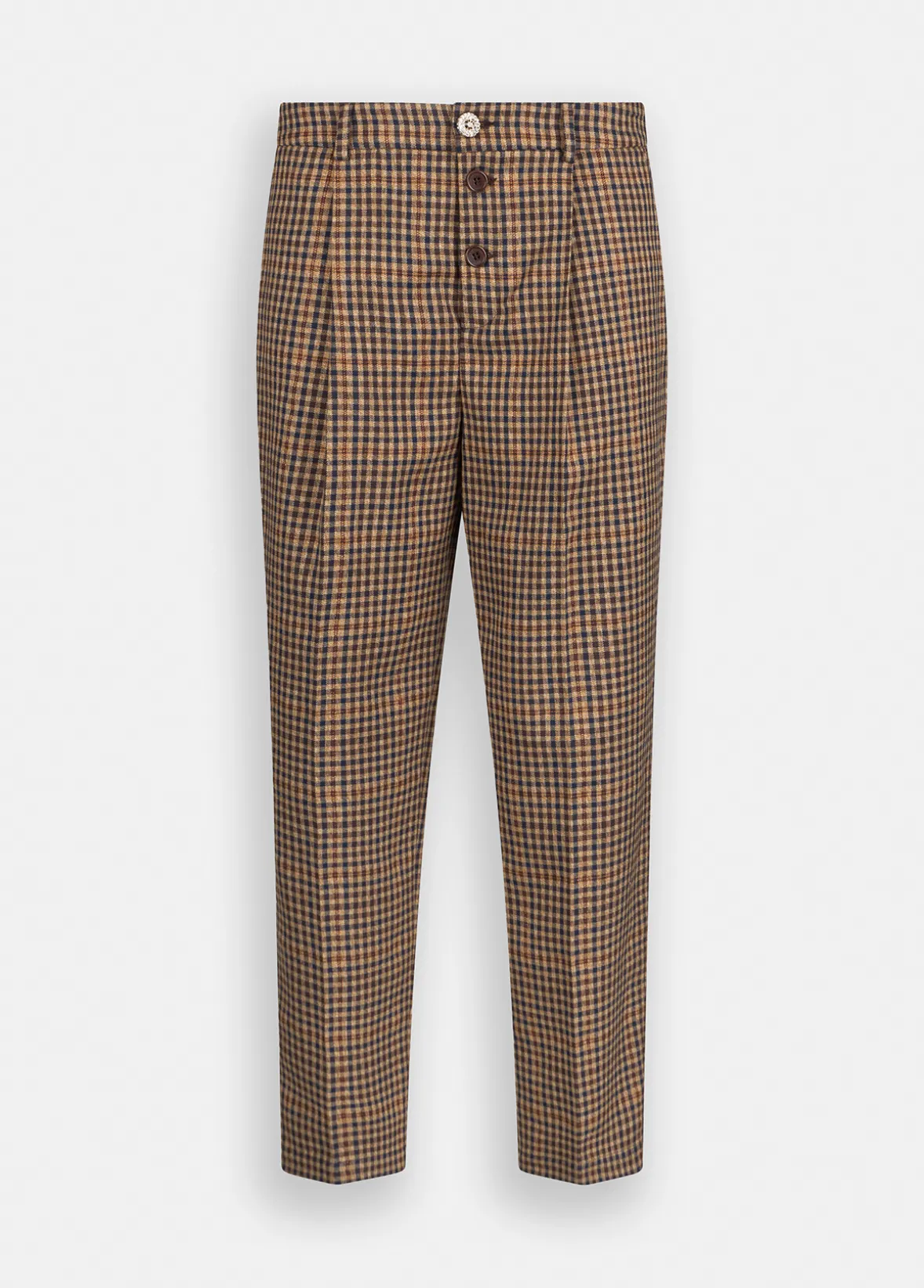 Pantaloni a quadretti con pince