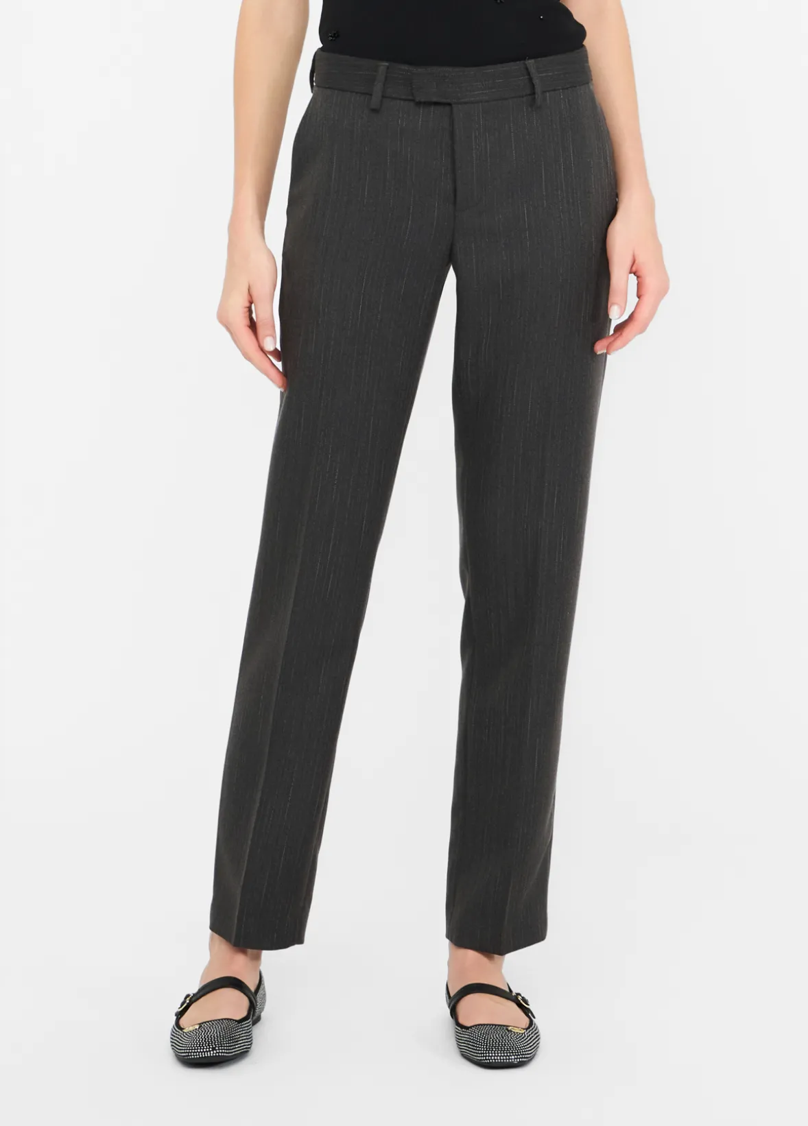 Pantaloni a sigaretta gessati