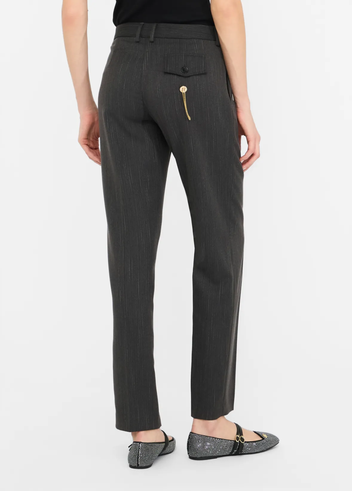 Pantaloni a sigaretta gessati