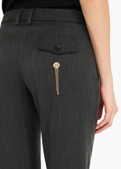 Pantaloni a sigaretta gessati