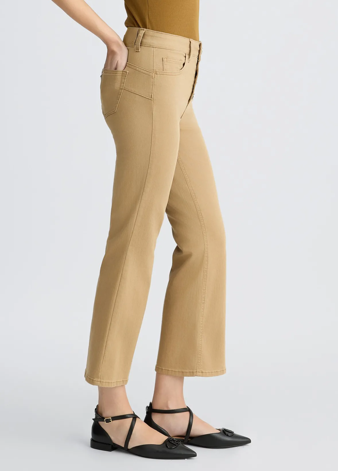 Pantaloni bootcut a vita alta