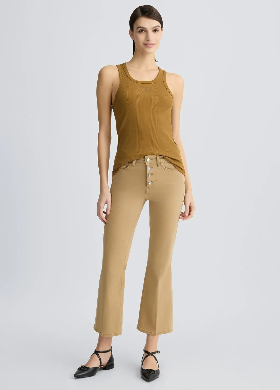 Pantaloni bootcut a vita alta