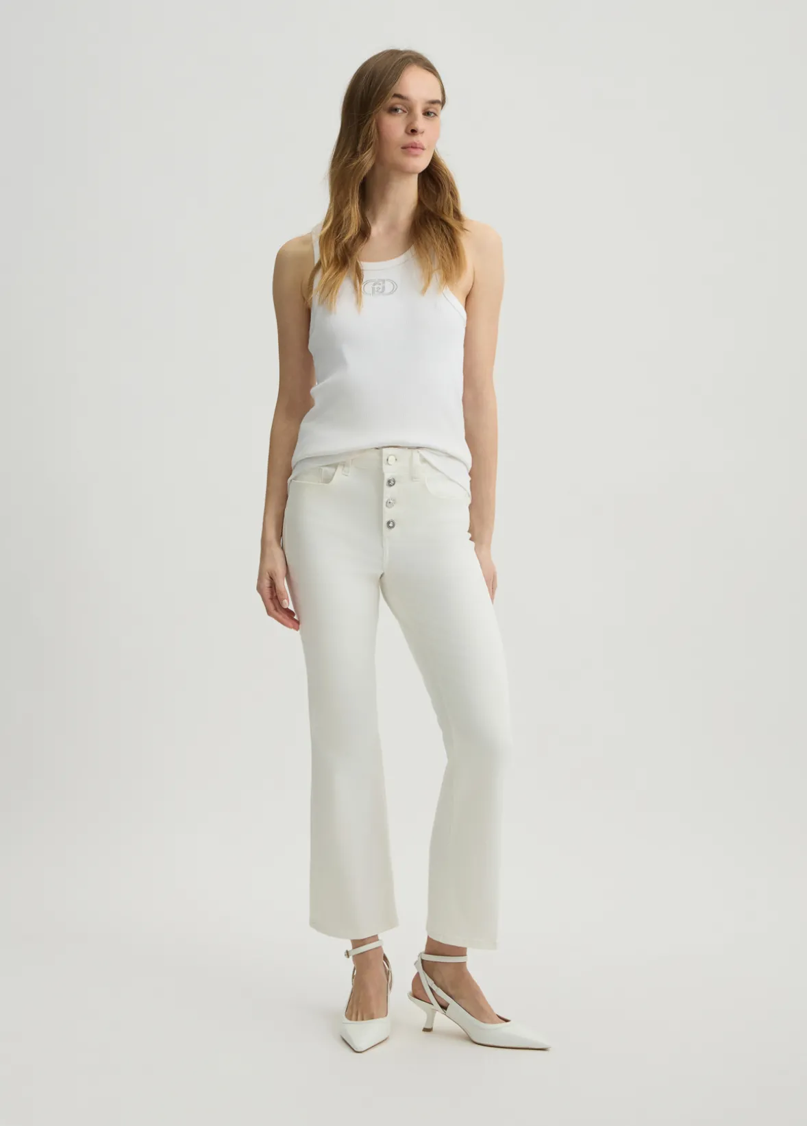 Pantaloni bootcut a vita alta