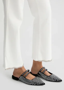 Pantaloni bootcut con strass