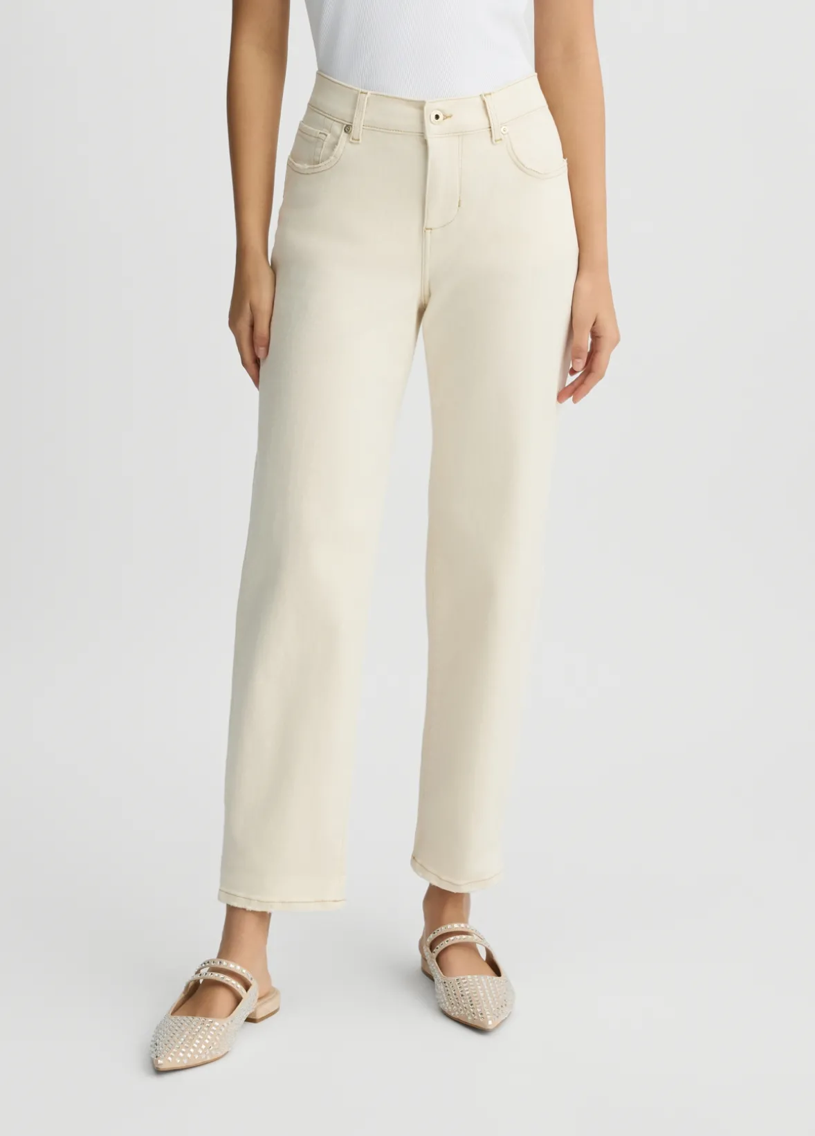 Pantaloni boyfriend a vita bassa