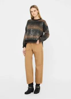 Pantaloni carrot fit a vita alta