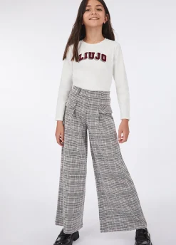 Pantaloni check in jersey