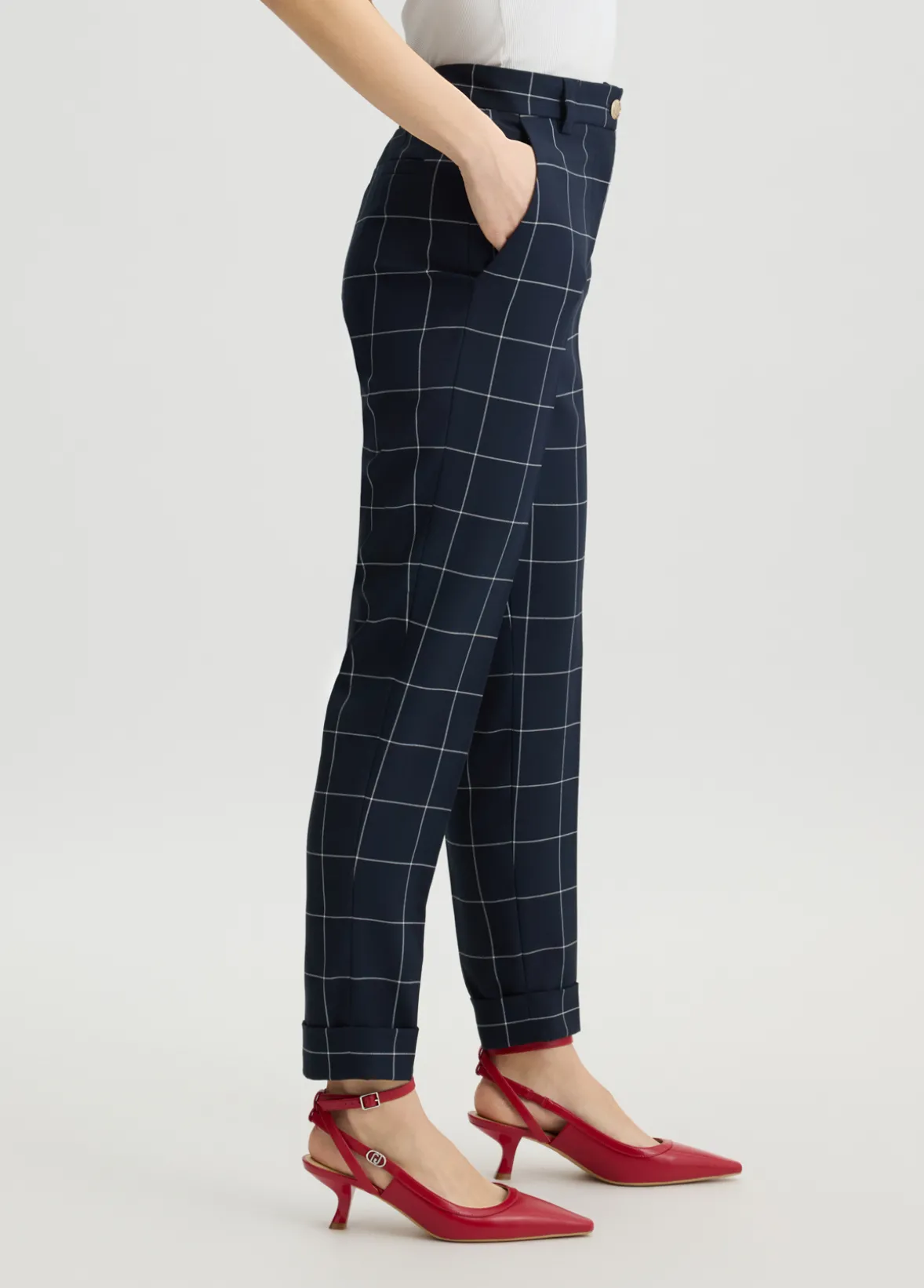 Pantaloni check slim fit