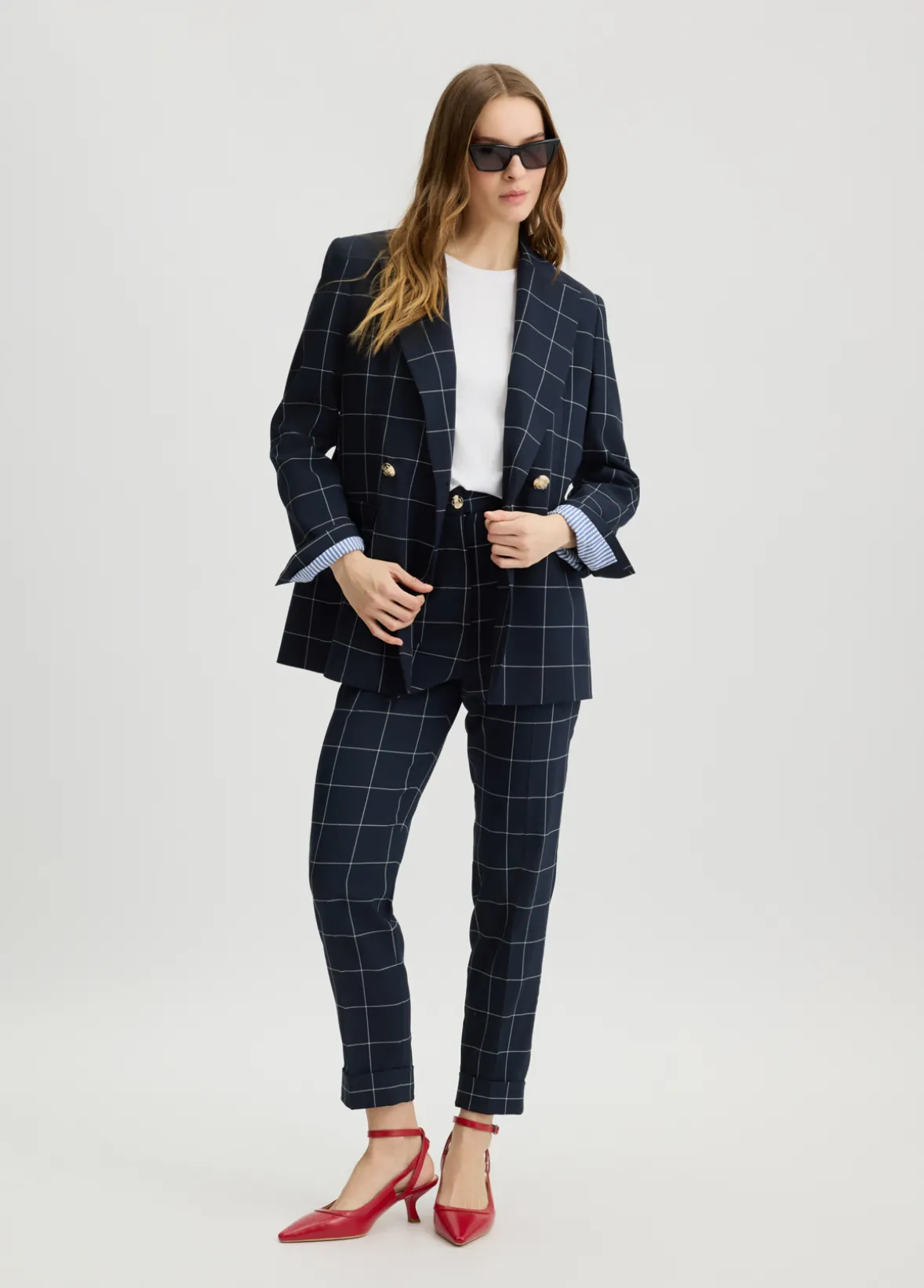 Pantaloni check slim fit