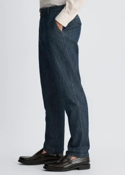 Pantaloni chino in denim chambray