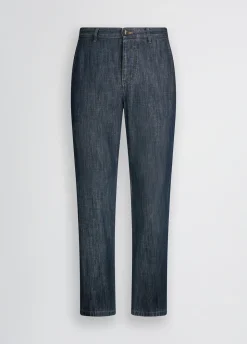 Pantaloni chino in denim chambray