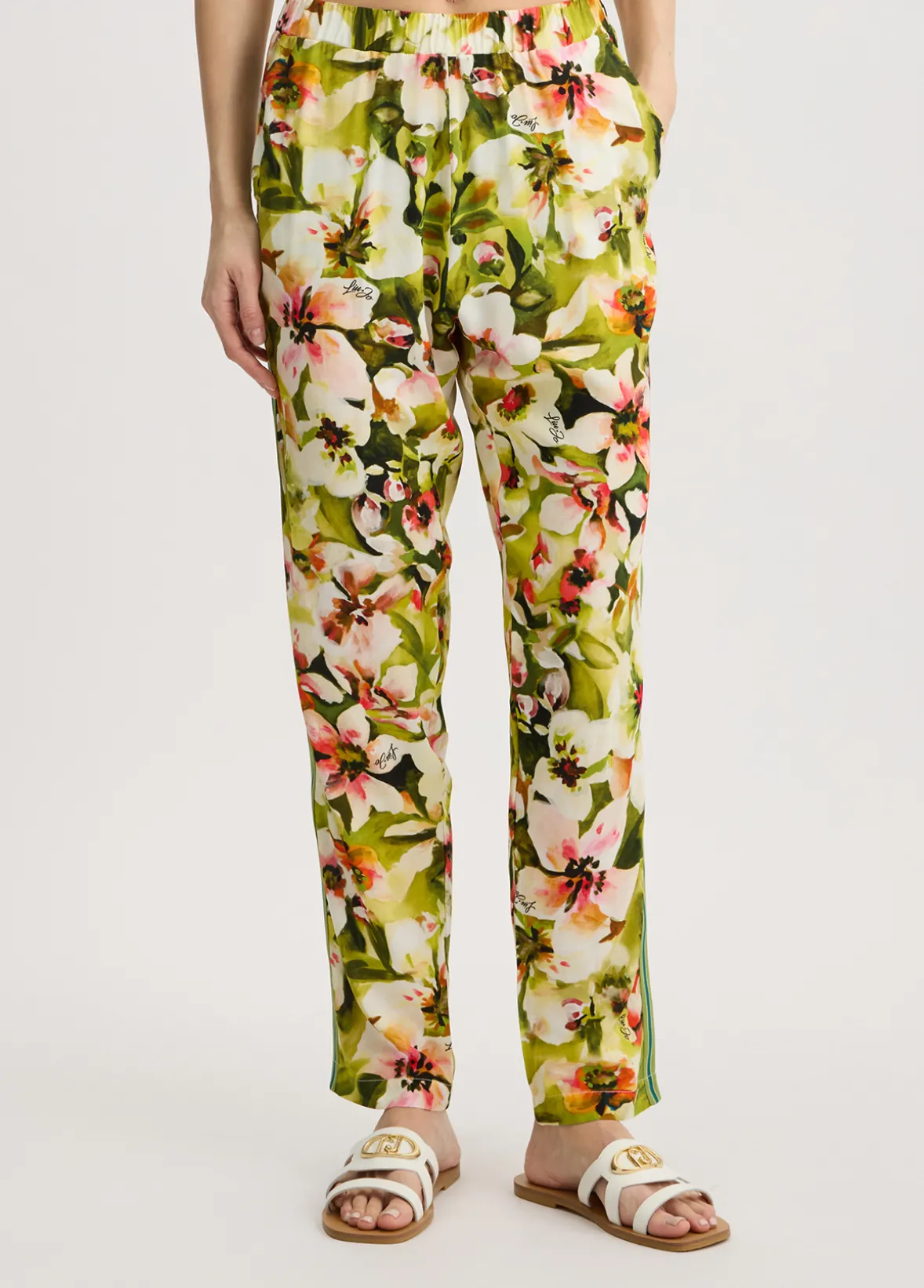Pantaloni con stampa floreale